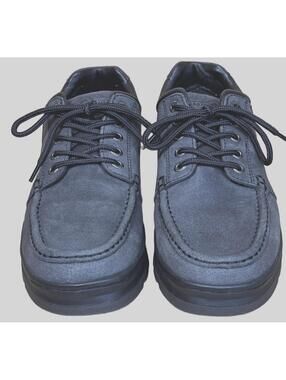 Earth Shoe Men's Casual Gray Leather Lace-Up Shoes Size 9W